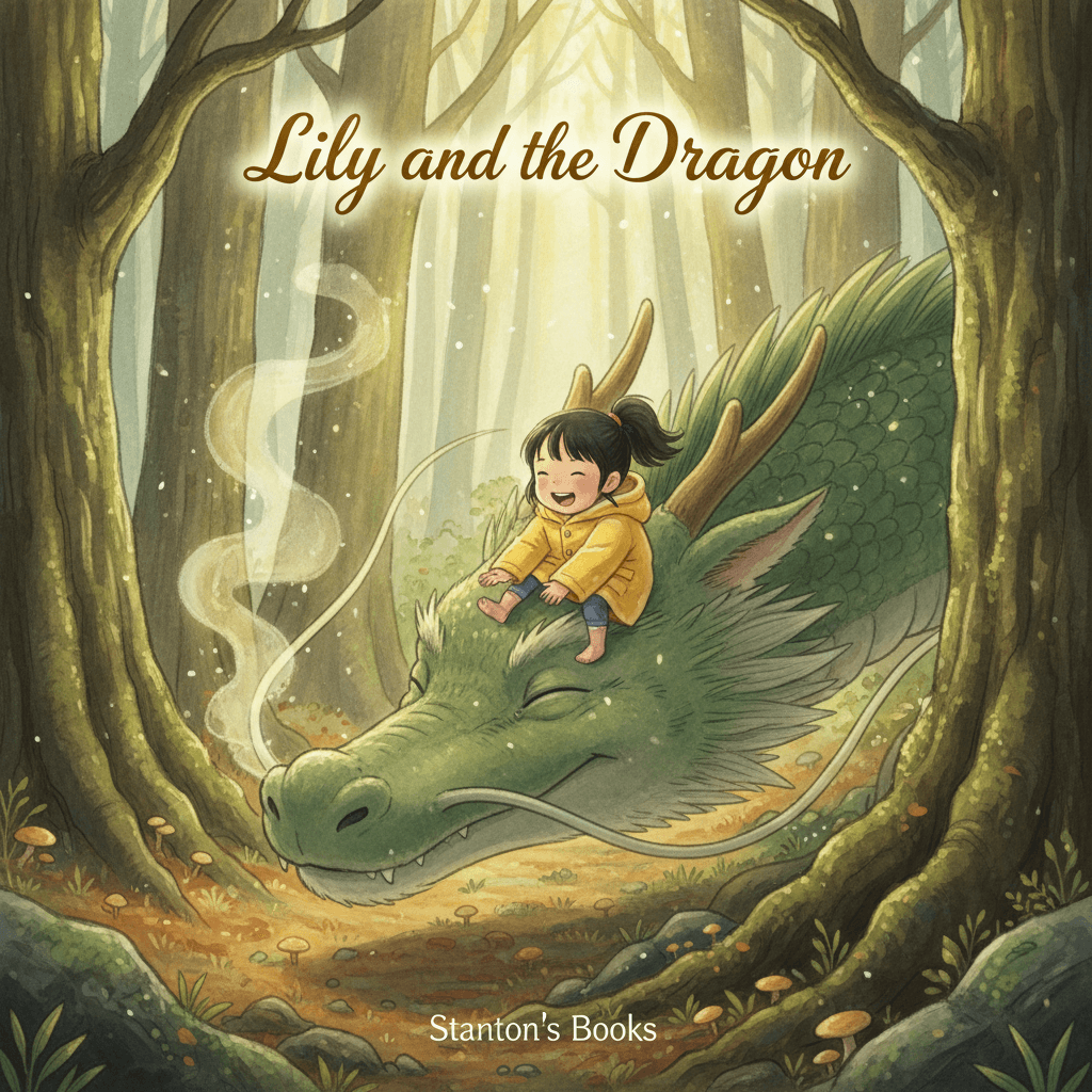 Lily and the Dragon - painterly illustration style